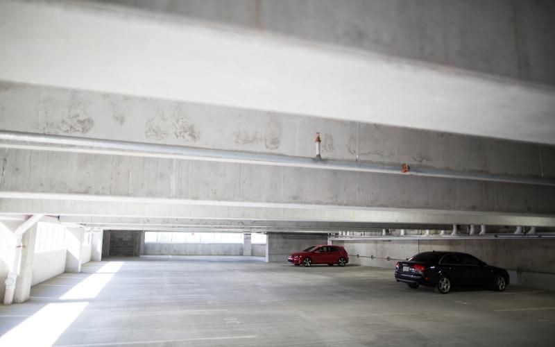 cars parked in a garage